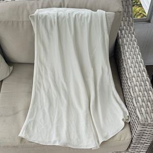 White satin midi skirt